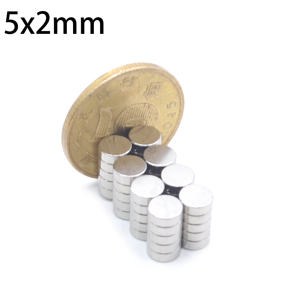 50/100/200 piezas 5x2mm imanes súper potentes imanes de disco fuertes para nevera, bricolaje, edificio, científico, artesanía, educación 5*2mm