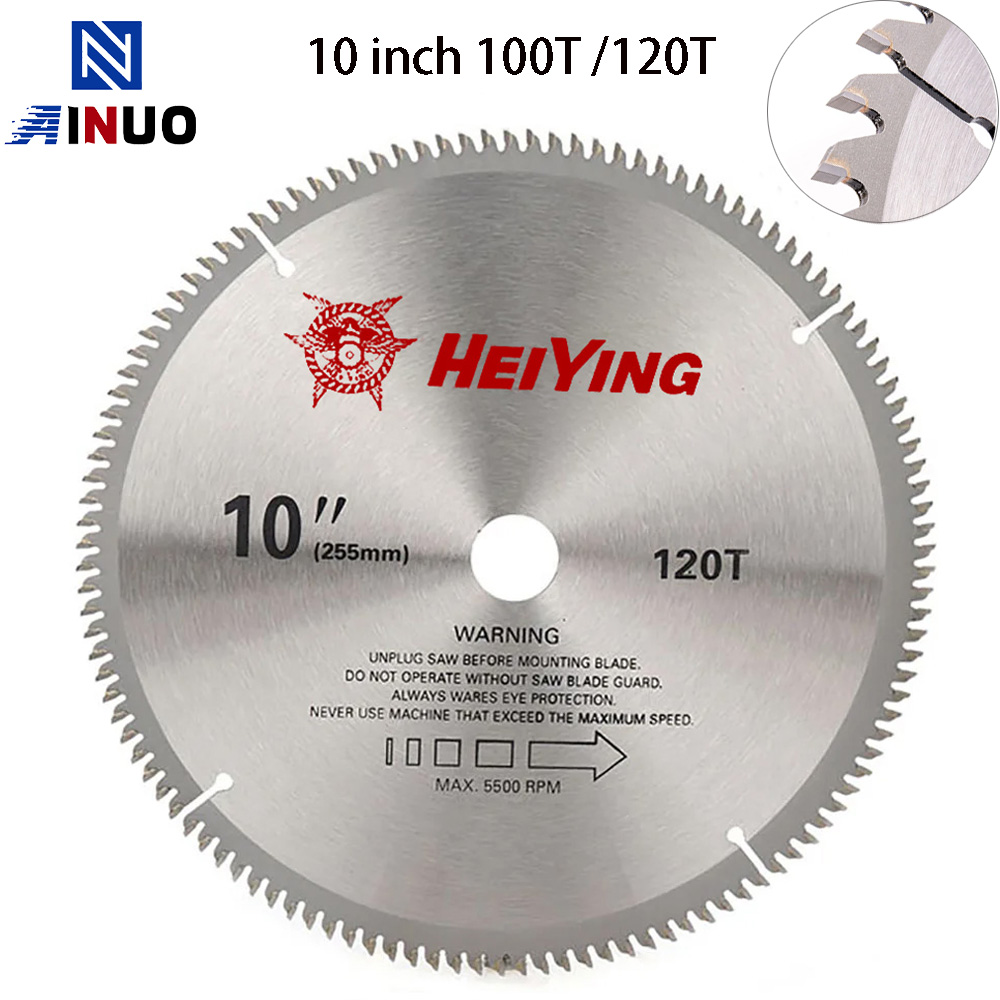 Hoja de sierra de carburo de 10 pulgadas, disco de sierra Circular para carpintería, accesorios para máquina cortadora, hoja de sierra de corte de aluminio y madera 100T/120T