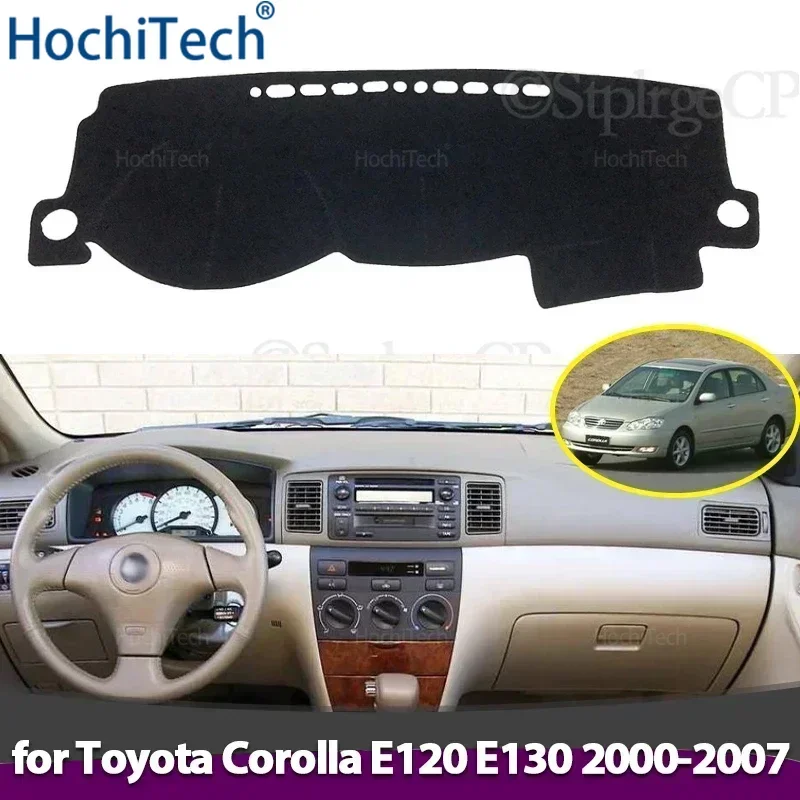 แดชบอร์ดรถฝาครอบหลีกเลี่ยง Pad Light แผง Mat กรณีพรมสําหรับ Toyota Corolla E120 E130 2000-2007