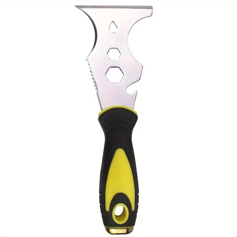 Cuchillo de masilla multifunción de acero inoxidable, raspador de pintura 15 en 1, herramienta de construcción para eliminación de papel tapiz, abrelatas, bricolaje para el hogar
