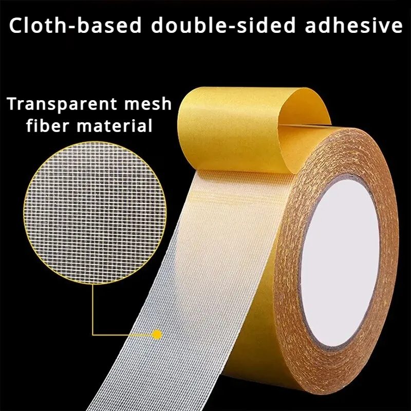 Ruban adhésif double face super invisible pour tapis, à base de tissu, avec fixation puissante et haute viscosité, pour maille translucide imperméable