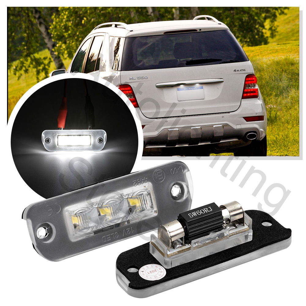 2 ชิ้น Led จํานวนใบอนุญาต Light Plate สําหรับ Mercedes Benz W251 W164 X164 R ML GL 2005 2006 2007 2008-2012 Class Canbus แท็กด้านหลังโคมไฟ