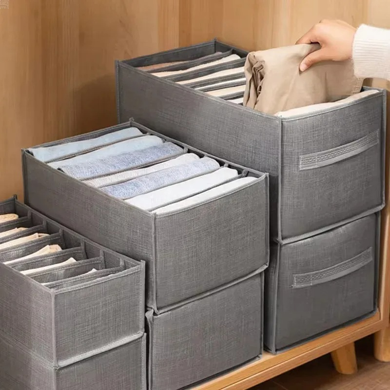 Household Pants Storage Artifact Jeans Storage Box, Underwear Storage Box, Pants Rack, Divided Storage Box, Storage Box