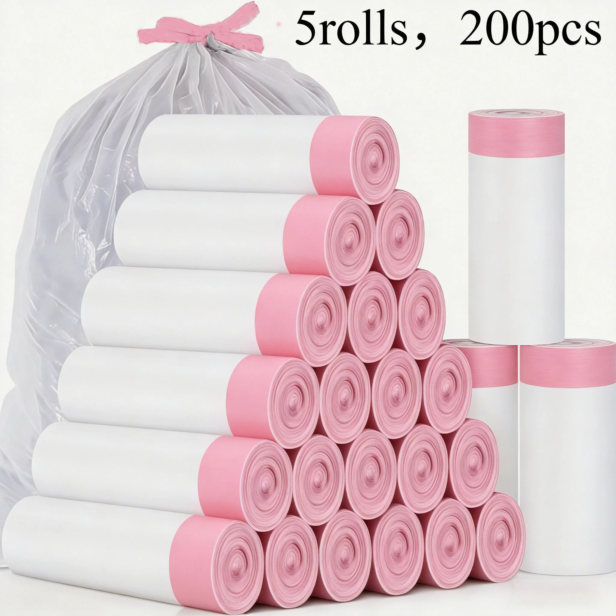 1/3 Rolle Müllbeutel, geeignet für 4-Gallonen-Mülleimer, Kunststoff-Müllbeutel, speziell für Badezimmer, Toilette, Schlafzimmer, Büro