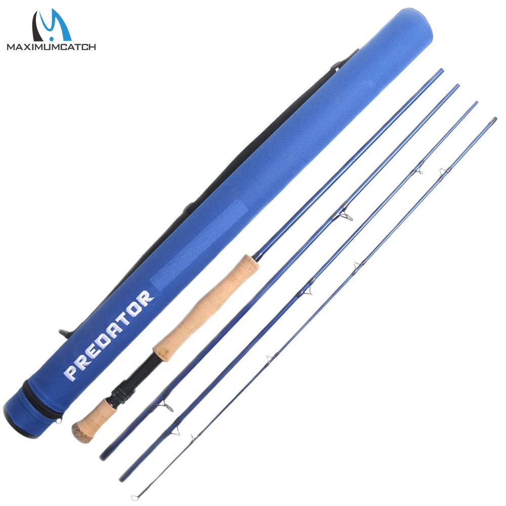 Joran pancing air asin, tongkat pancing terbang Predator 9FT, serat karbon 30T SK, 8WT/9WT/10WT/12wt, 4pc