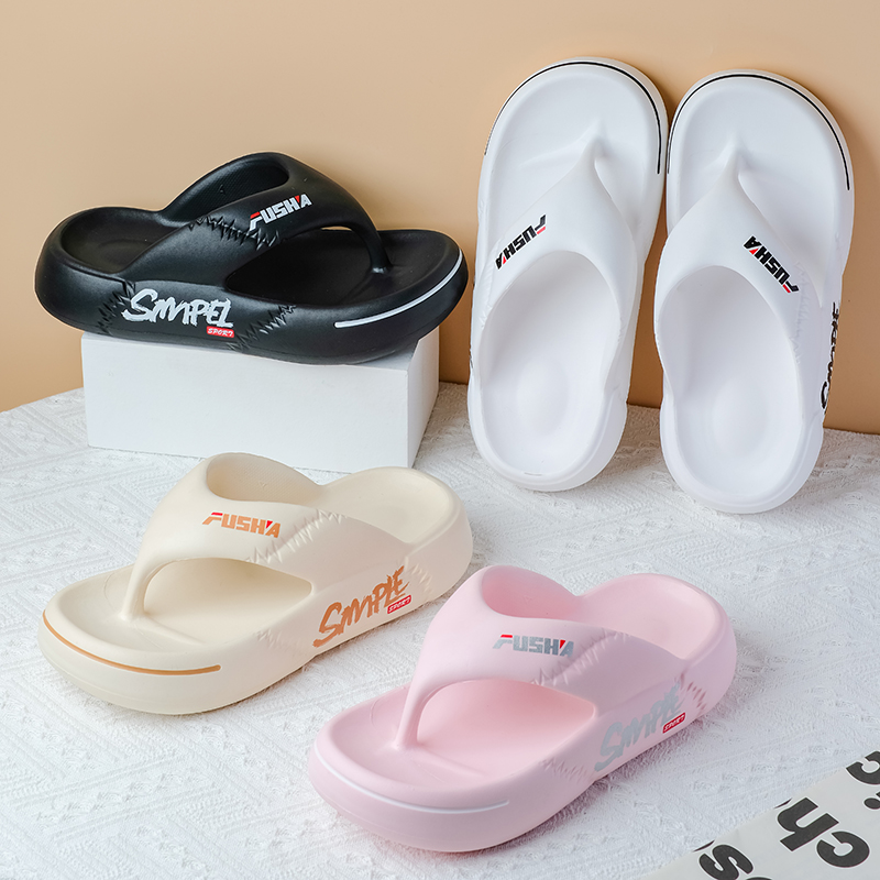Weiche Sohle Plattform Flip-Flops Frauen 2024, Sommer Strand, rutschfeste Männer Hausschuhe Lila Dicke Sohle Badezimmer Rutschen Sandalen
