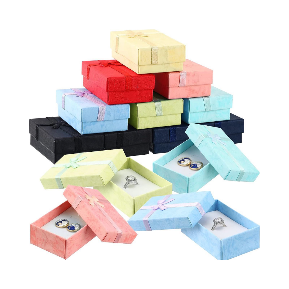 6 pçs/lote caixas de jóias de papel anéis brincos colares organizador de armazenamento caixa de presente nuvem bowknot caixa de embalagem de jóias 5*8*2.5cm