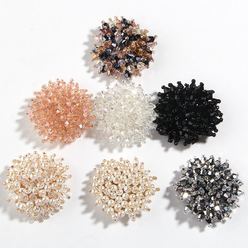 20Pcs 37MM 1.4 "Glänzende Perlen Pailletten Perlen Blume Strass Für Schuh Kleid Dekoration Kristall Schmuck Handwerk Projekt elfenbein Perle