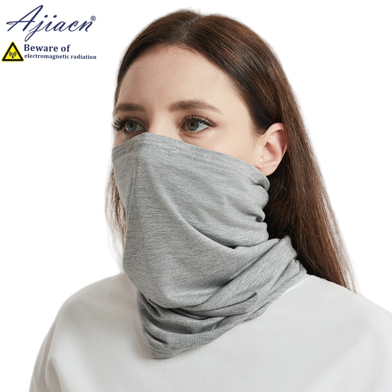 Anti-radiation 100% silver fiber lining scarf thyroid protection scarf cover Computer, mobile phone EMF shielding face masks