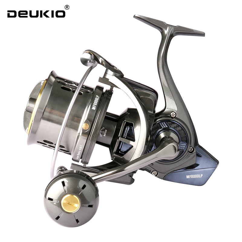DEUKIO Nuovo Long Shot Jigging Spinning Reel 8000 10000 12000 Serie 8 + 1BB Mulinelli da pesca da surf 44LB Max Drag Acqua salata Grande mulinello