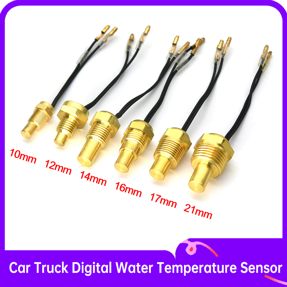 1PC 12V/24V Samochodowy cyfrowy czujnik temperatury wody 50K Wtyczka głowicy 10MM 14MM 16MM 17MM 21MM 1/8NPT 3/8NPT Czujnik temperatury wody