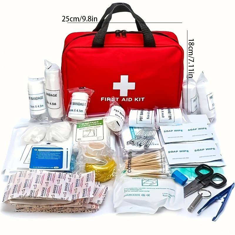 Kit di pronto soccorso multiuso piccolo/grande: kit di pronto soccorso portatile per caccia all'aperto, escursioni, campeggio, incluso forniture di emergenza