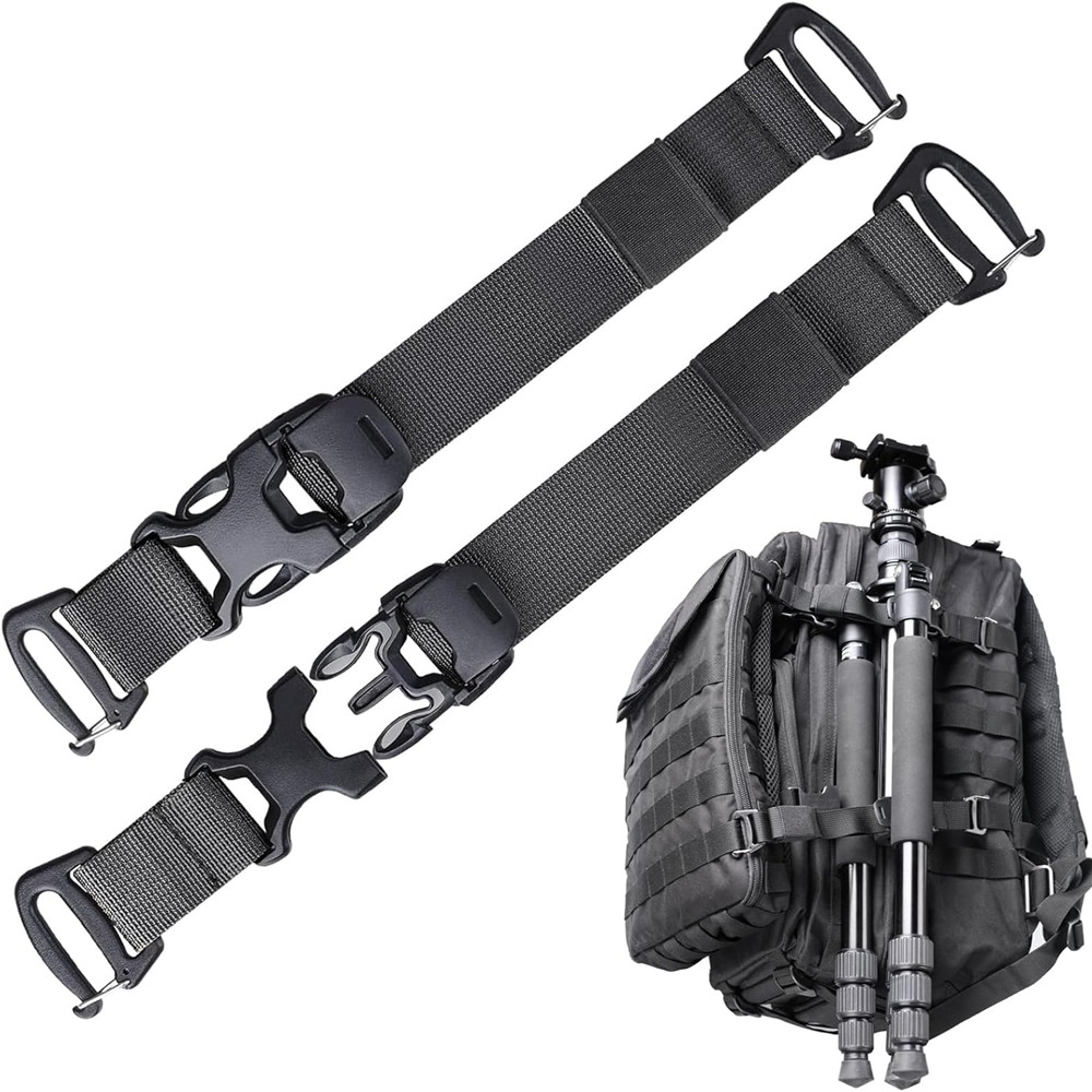 2Pcs Tactical Molle Backpack Straps Lengthen Adjustable Fastening Strap Molle Pack Buckle Straps Outdoor Backpack Accessories