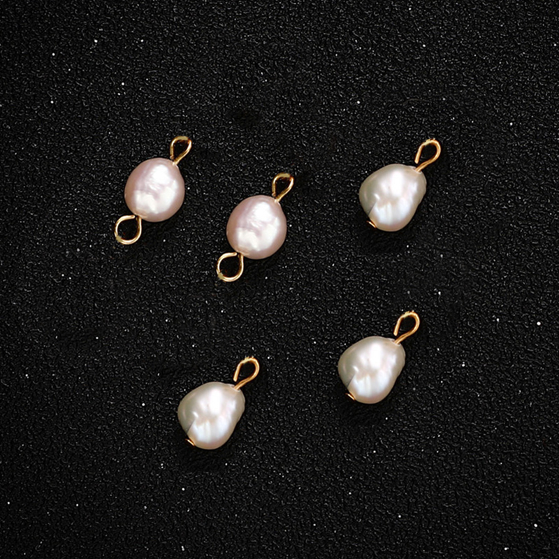 20 pz/lotto ciondoli di perle d'acqua dolce irregolari barocche in acciaio inossidabile per gioielli fai da te che realizzano accessori pendenti di perle fatti a mano