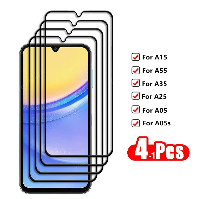 Per Samsung Galaxy A15 Vetro Temperato Samsung Galaxy A15 A55 A35 A25 A05 A05S Protezione Dello Schermo Pellicola Protettiva Del Telefono Galaxy A15