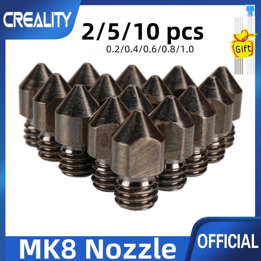 Buses en acier trempé MK8, 2/5/10 pièces, 0.2 0.4 0.6 0.8 1.0mm, filetage M6 1.75MM, Filament pour imprimantes 3D Hotend CR10 Ender3