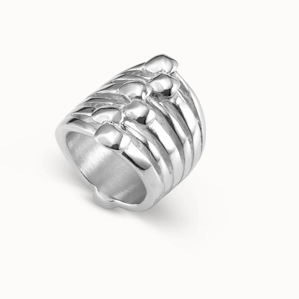 Anillo en capas de nicho de tendencia de moda 2025, accesorios exquisitos diarios extremadamente simples