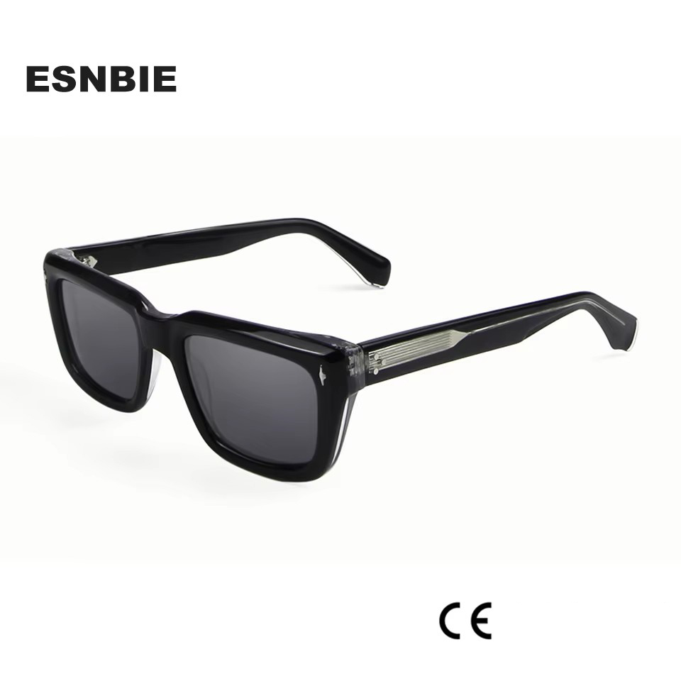 High Quality Thick Acetate Sunglasses Men Brand Designer Rivet Square Sun Glasses For Women Oversized UV400 Shades Male