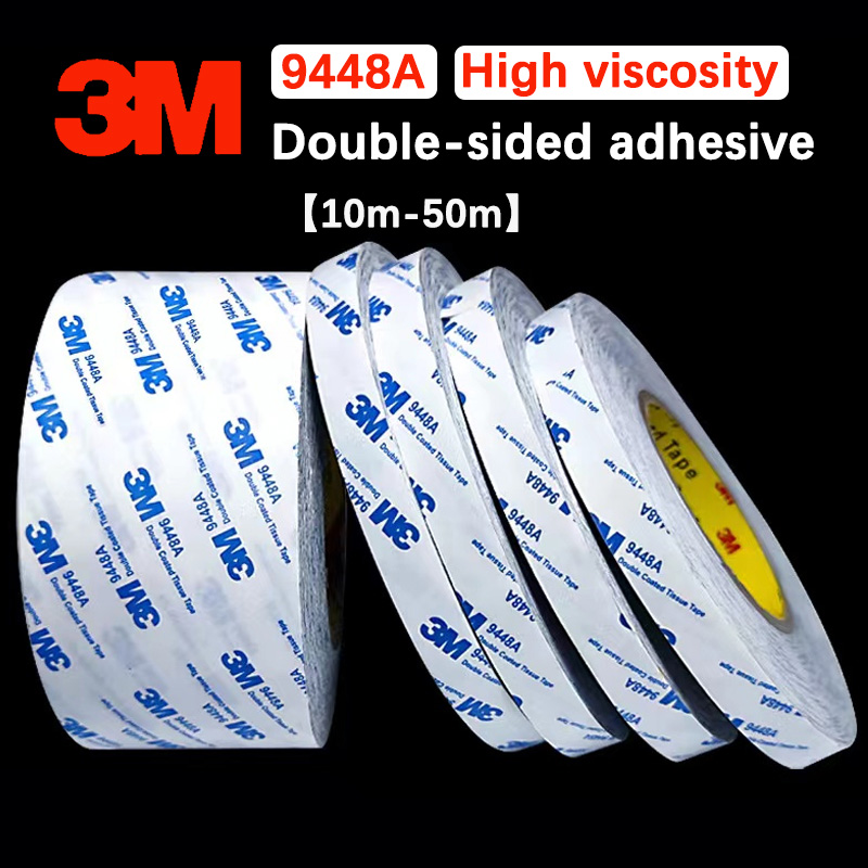 3M 9448A dubbelzijdig klevend, ultradunne, hoge viscositeit, vast, sterk, niet-sporen, witte 3M-lijm op hoge temperatuur.