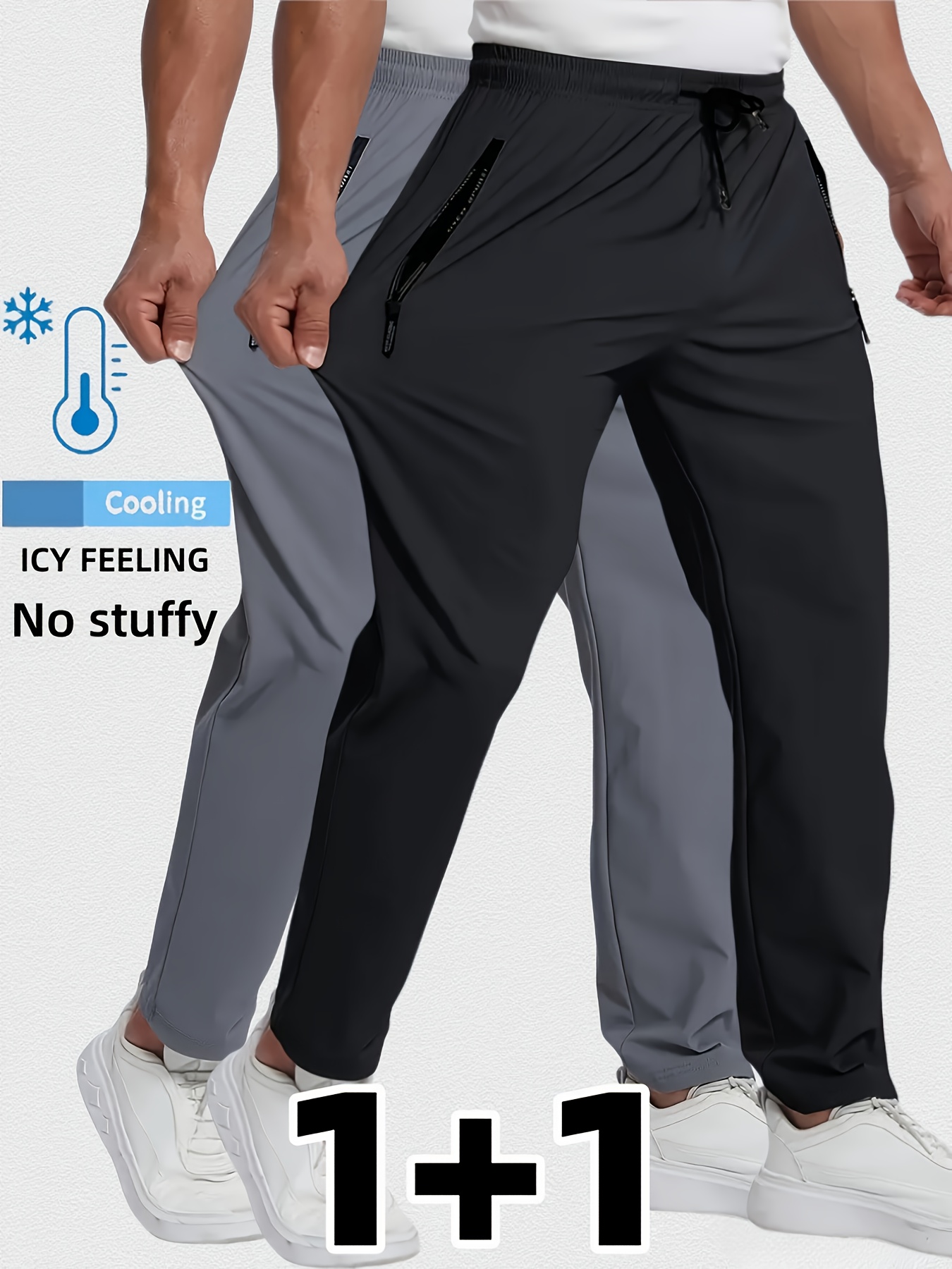 Ademende plus size heren casual joggingbroek voor heren trainingspakbroek sneldrogend recht elastische taille Koreaanse klassieke sport