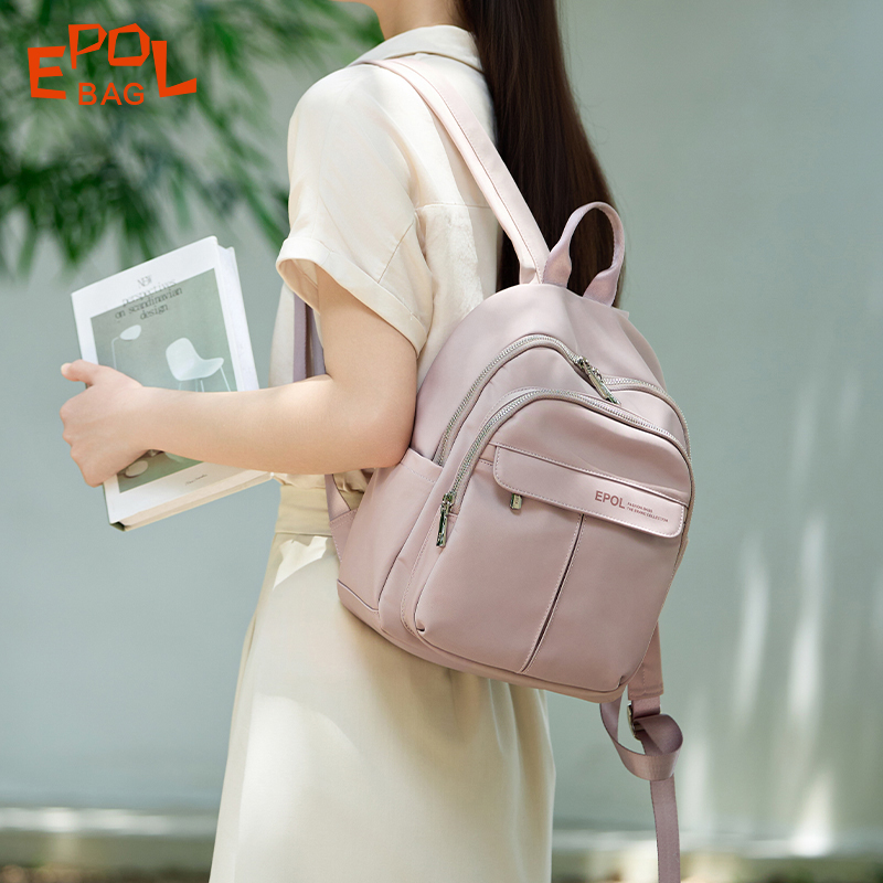 Mochila pequeña EPOL, mochila de viaje para mujer, mochila de cabina de avión, tendencia 2025, bolsos ligeros de nailon a la moda con múltiples bolsillos para mujer 6098-03