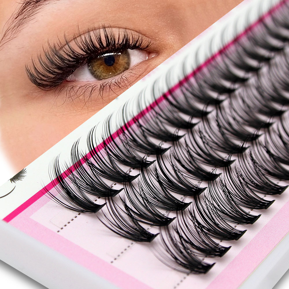 New Version Moonlily Professional Mink EyeLashes Extension Silk 3D Volume Lashes Bundles Makeup Grafting False Cluster Eyelash