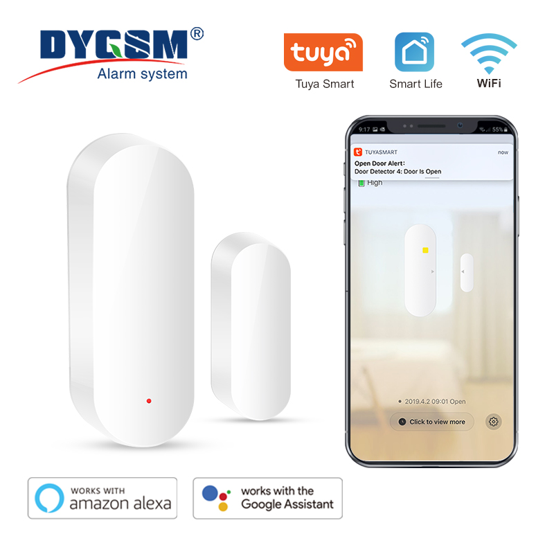 Tuya-スマートwifiドアセンサー,開閉検出器,制御通知,Smartlifeアプリ,Alexa,GoogleHomeと互換性があります