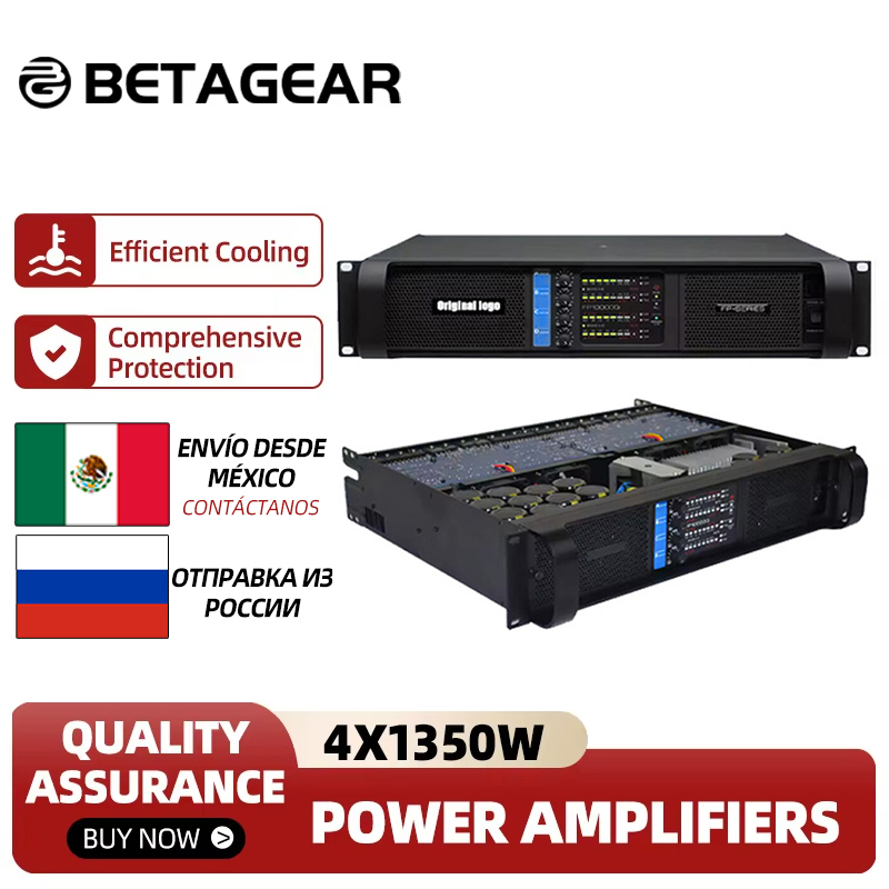 Betagear-Amplificador DE POTENCIA profesional FP10000q, 2500W, 4 canales, para Subwoofer y Line Array, 1350W, 8 ohmios