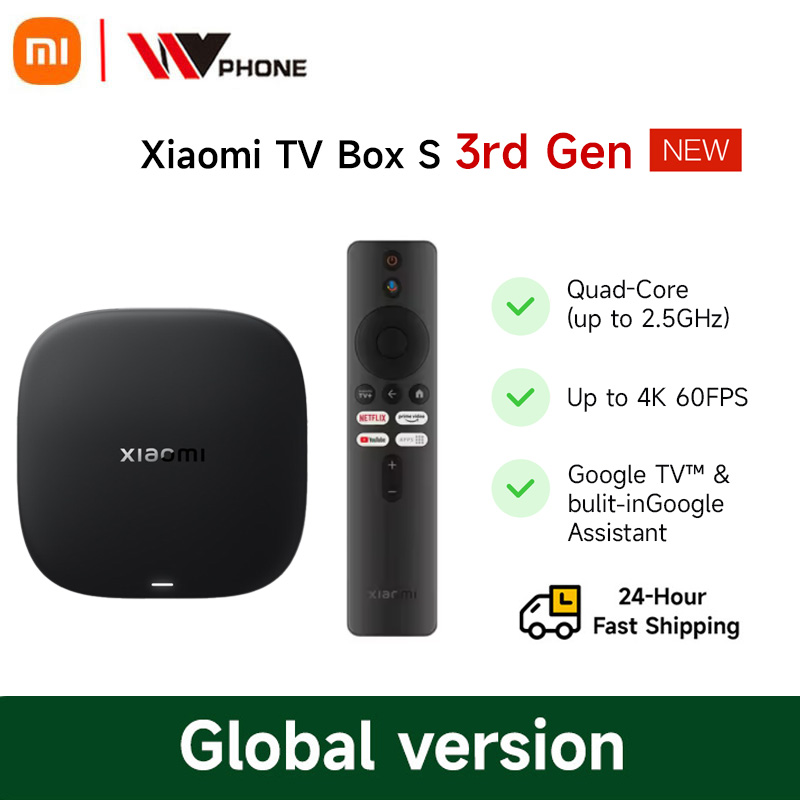 Versión Global Xiaomi TV Box S 3.a generación 4K Ultra HD 2G 32G WiFi BT5.2 Google TV Cast Netflix Mi TV Box Smart TV Box reproductor multimedia