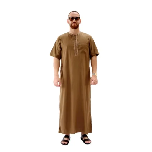 Bata árabe de manga corta para hombre, Túnica étnica de gran tamaño, Oriente Medio, islámica, Dubai, simple, informal, musulmán, Europa y Estados Unidos