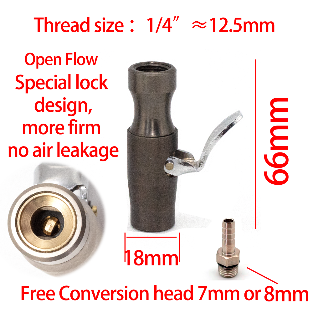 Chuck Inflator Ban Self-Locking, Chuck Pengisi Angin Ban, Chuck Ban Tembaga Kuningan, Aksesoris Kompresor