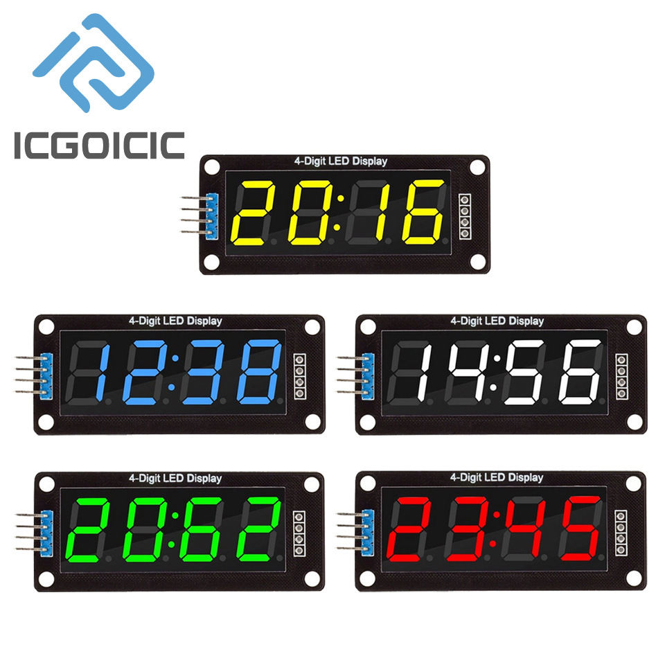 TM1637 4-stelliges 7-Segment-LED-Anzeigemodul mit Colon 0,56 Zoll für Arduino Clock Timer