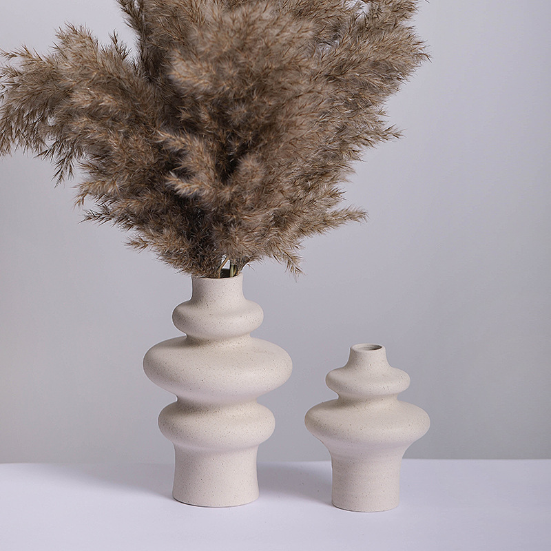 Ins Style Ceramic WhiteVase Decoration Spiral Vase Modern Home Decoration Flower Pot Vase Decoration Home Living Room Decoration
