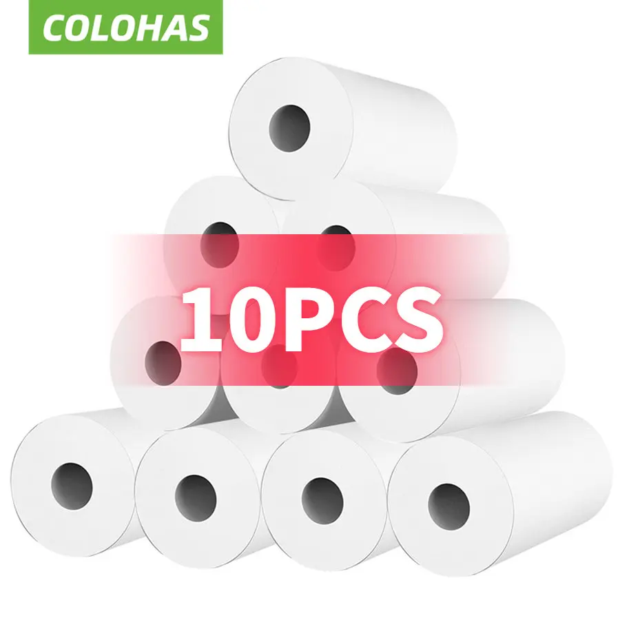 57*25mm 10 rolek papieru termicznego białego do drukarek natychmiastowych dla dzieci i papieru termicznego do drukarek mini dla dzieci