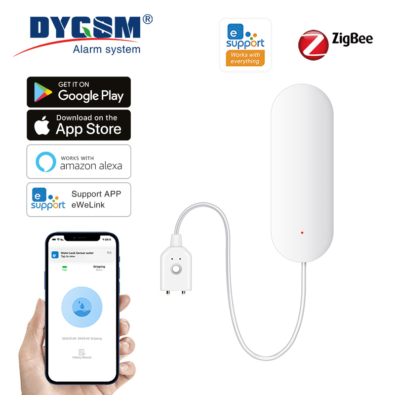 Ewelink Zigbee Waterpeil Sensor Slimme Waterlekkage Alarm Detector Overstroming Waarschuwing Overloop Beveiliging Behoefte Zigbee Hub