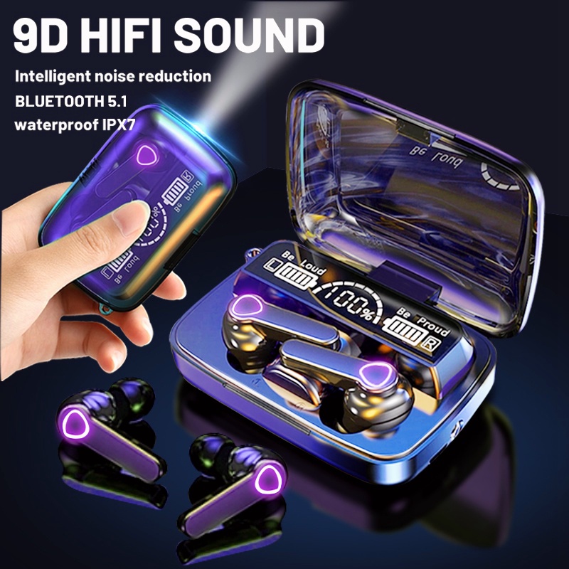 Auriculares inalámbricos M19 originales con Bluetooth, dispositivo de audio deportivo inteligente, táctil, Led, Displaymirror, carga en almacén