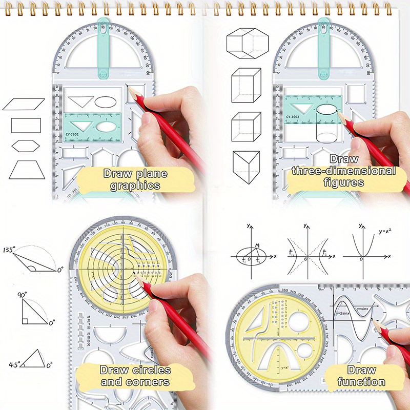 Pour l'école multifonctionnelle école primaire activité dessin règle géométrique Triangle règle boussole rapporteur ensemble outil de mesure