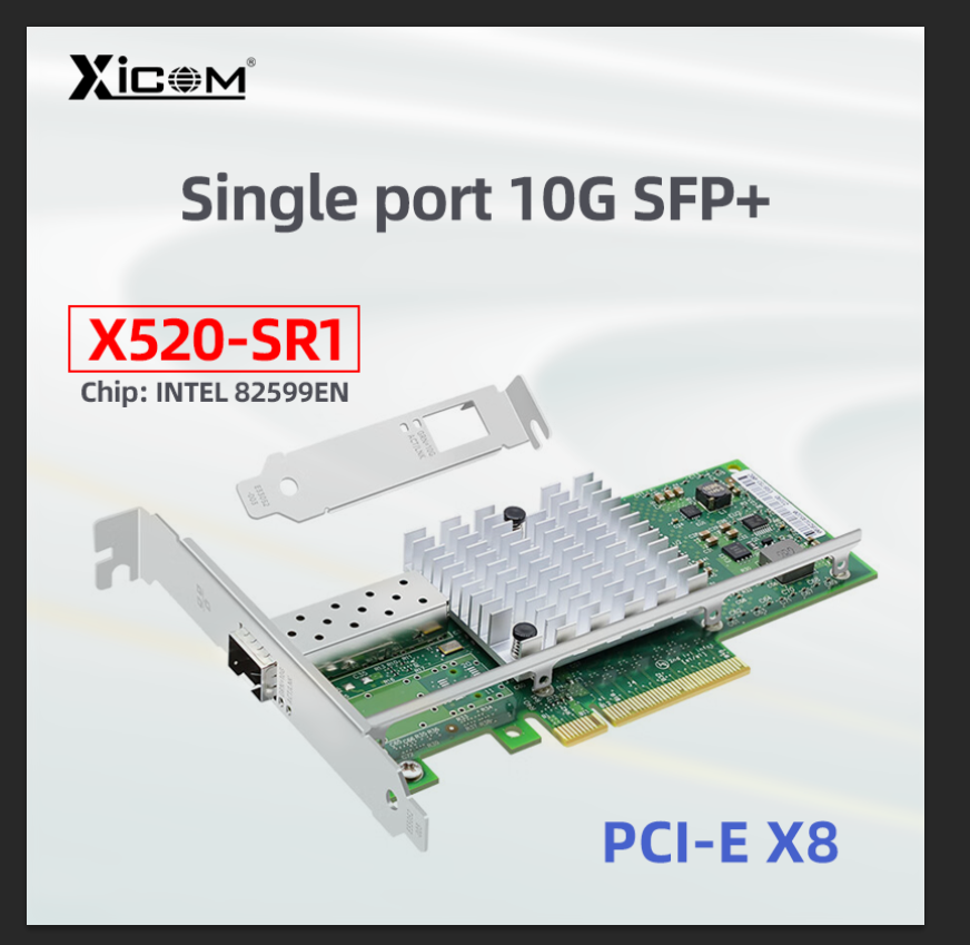 10-гигабитная сетевая карта Ethernet Pci Express x8 X520-SR1/SR2 Single/Dual SFP + сетевой адаптер порта E10G41BTDA Intel Chip 82599