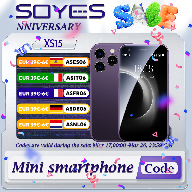 SOYES XS15 มินิสมาร์ทโฟน 3.0 นิ้ว 2GB RAM 16GB ROM Dual SIM สแตนด์บาย Play Store 3G สมาร์ทโฟนขนาดเล็ก