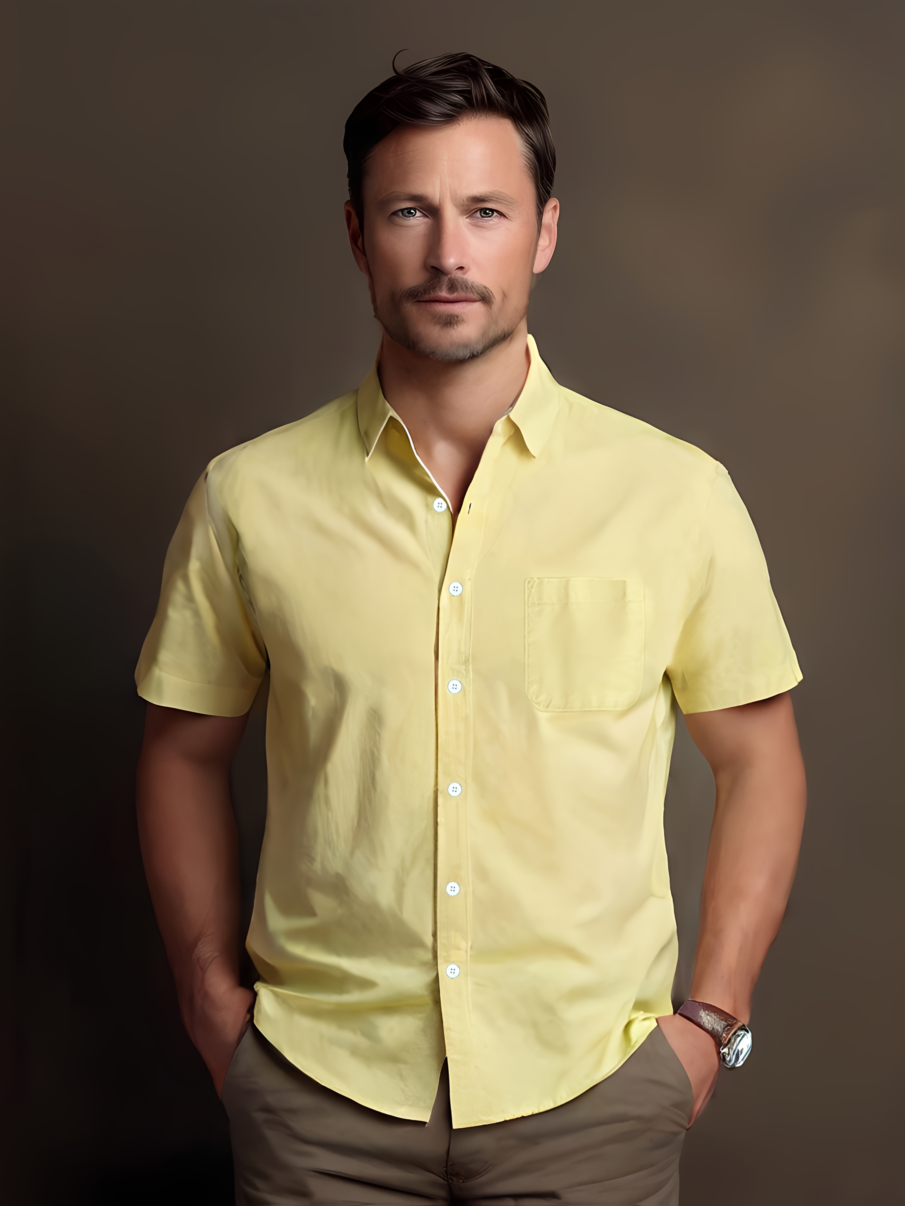 Moda de alta qualidade 100% algodão puro cor sólida simples camisa masculina de manga curta para o verão, casual uso diário, cor sólida negócios regular ajuste respirável camisa macia