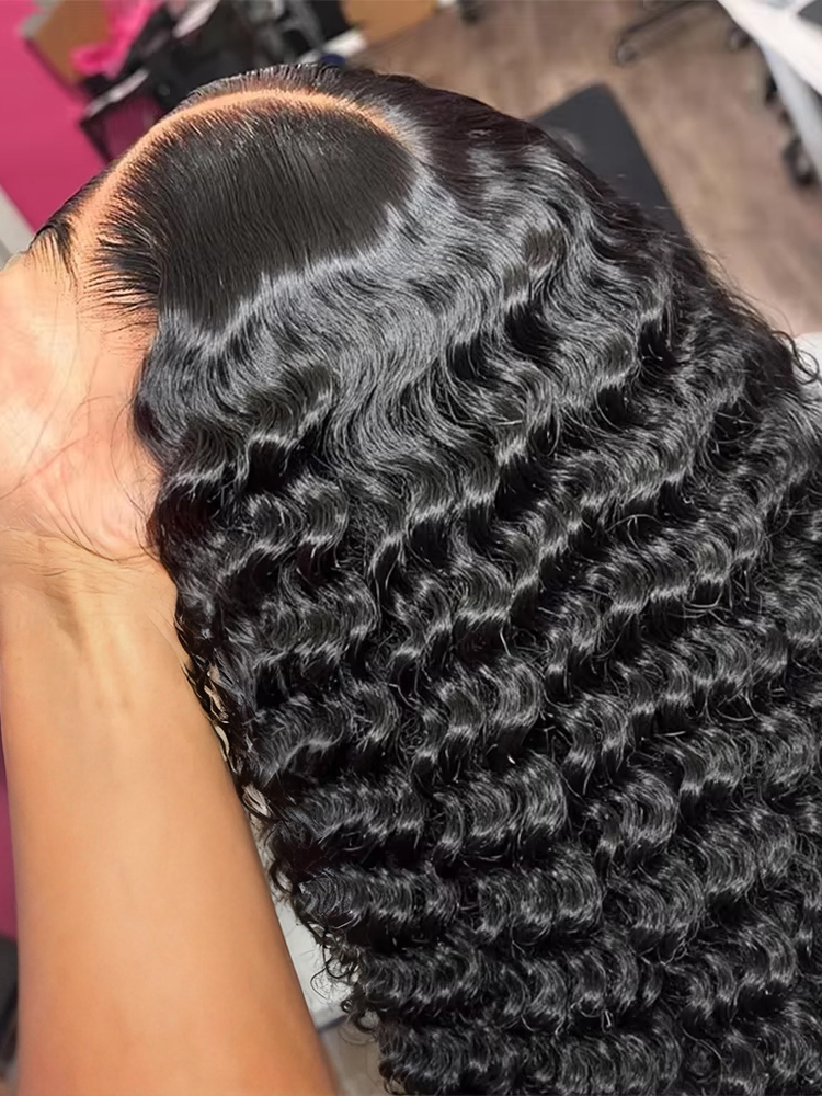 Pelucas de Cabello Humano con Ondas Sueltas Profundas 13x4 13x6 HD Lace Front, Pelucas Brasileñas Rizadas sin Pegamento de 30 36 Pulgadas, Pelucas Frontales HD Lace para Mujeres, Alta Densidad del 250%