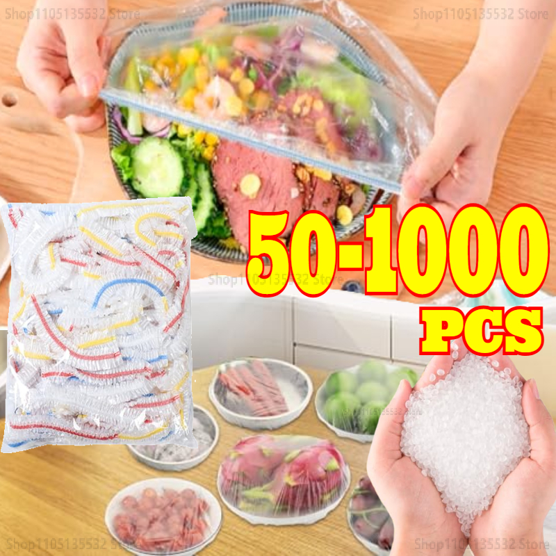 再利用可能な使い捨て食品カバー、プラスチックラップ、丈夫で伸縮性のあるボウル用フードリッド、伸縮性のあるプレートカバー、キッチン用フードセーバーバッグ