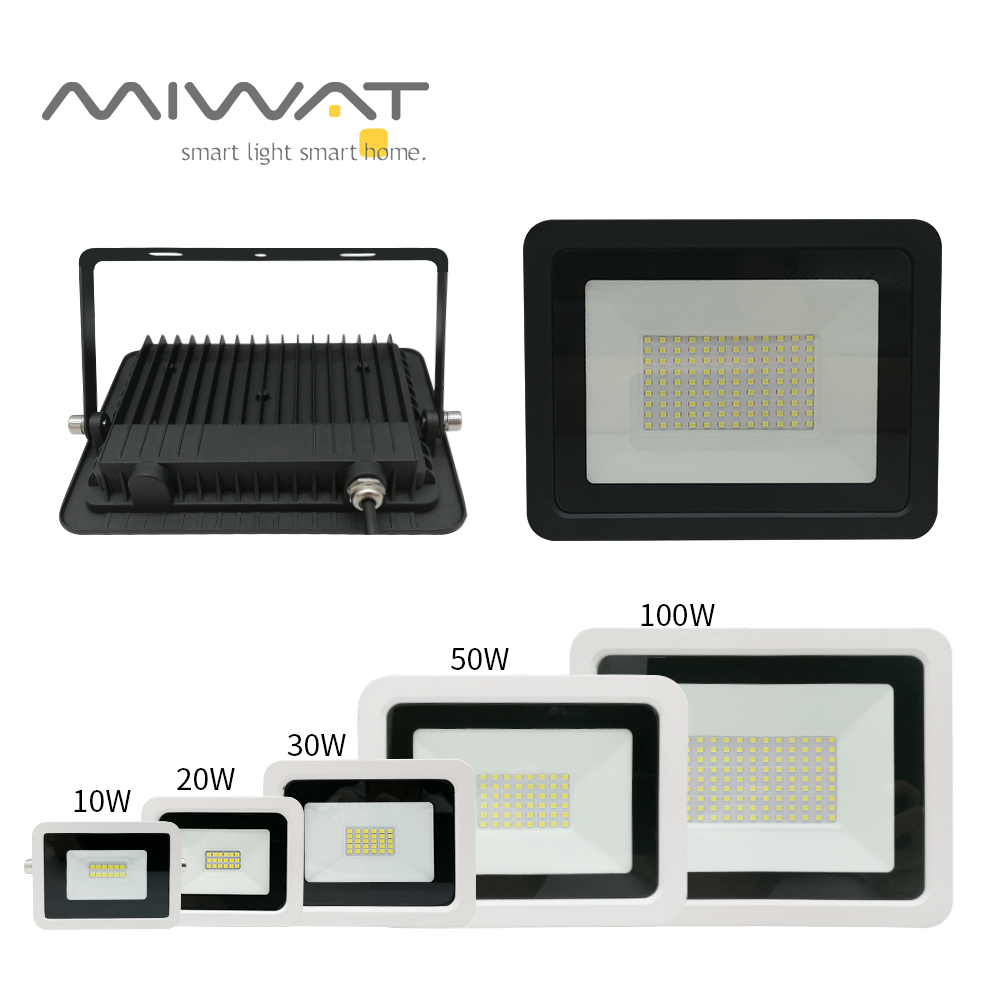 Luz de inundación LED 10W 20W 30W 50W 100W AC 220V Reflector farola lámpara de pared IP68 impermeable iluminación de jardín al aire libre