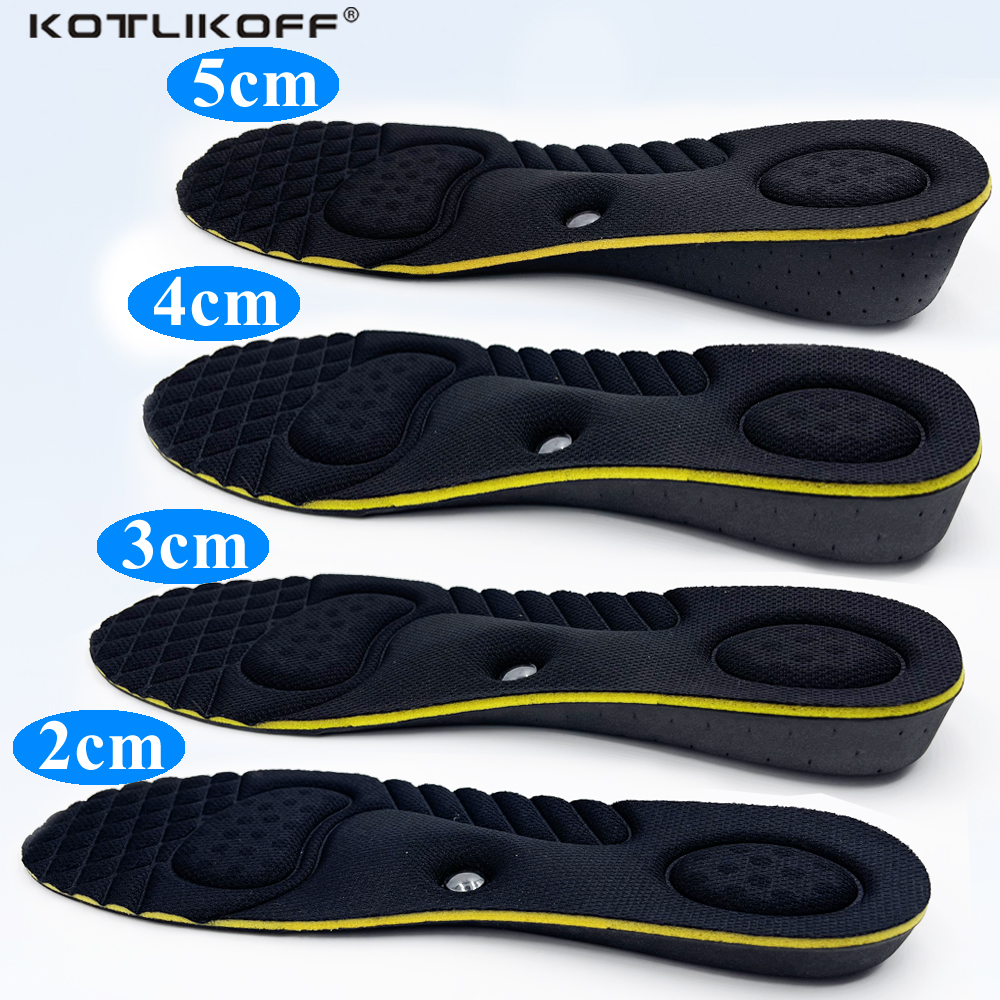 Plantillas para aumentar la altura, cojines de 2-5cm, masaje magnético, elevación de altura Invisible, zapatos de corte ajustable, almohadillas de soporte más altas para insertar el talón