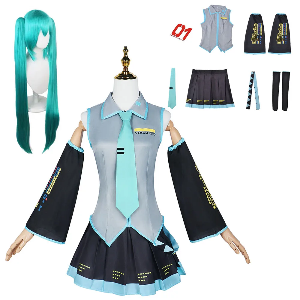 アニメキャラクター Prestaties Kleding 初音ミク MIKU アニメ Kleding コスプレ Kleding Rok Hetzelfde Pak Pruik Accessoires ハロウィン