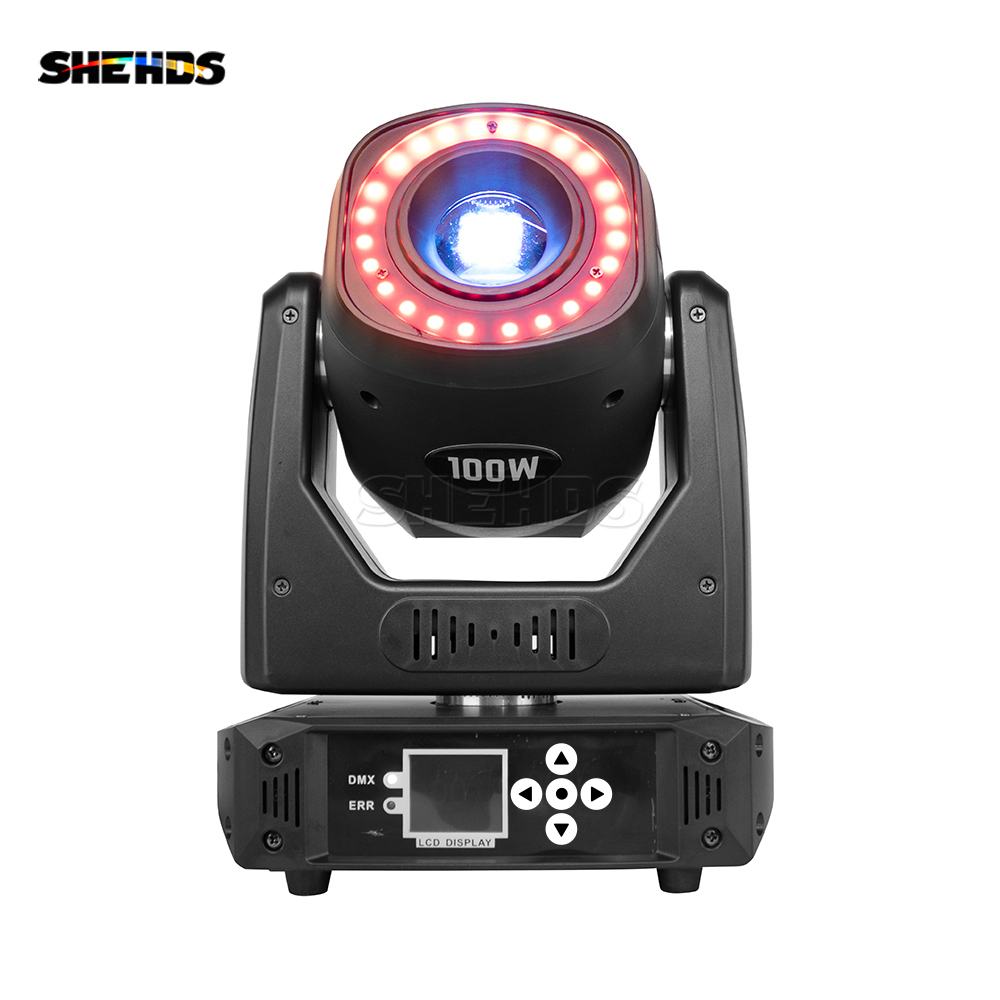 SHEHDS 100W LED Spot GOBO Beam oświetlenie z ruchomą głowicą z 6 pryzmatami DMX dla Discos DJ Bar