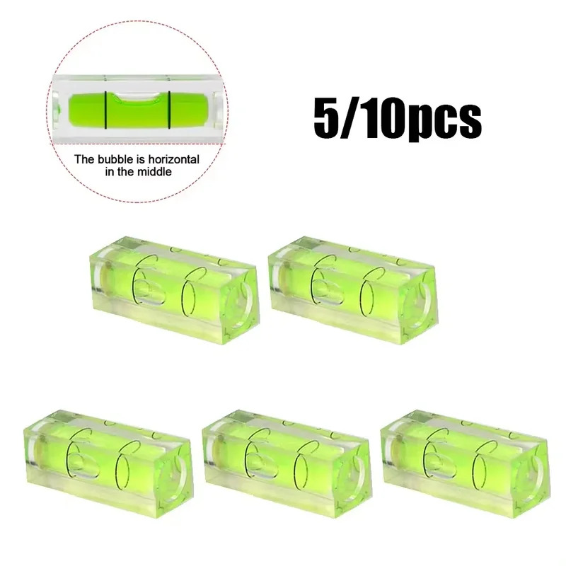 5/10Pcs Mini Square Bubble Level Precision Horizontal Bead Cylinder Level Measuring Tools for RV Camera Furniture