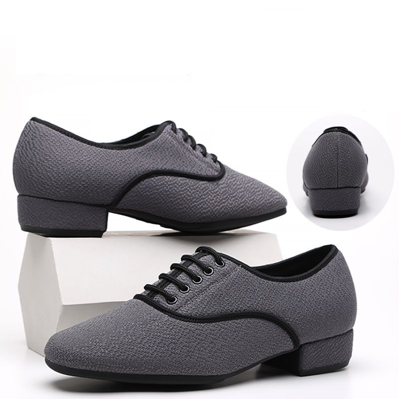 Sapatos de dança latina macios e modernos sapatos de dança para homens dança de salão sapatos de dança social tênis quadrados sapatos de lona