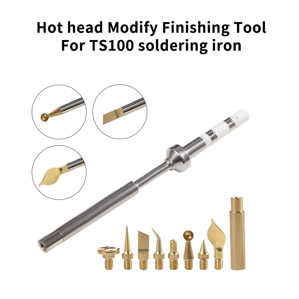 Toaiot porca de inserção de calor ponta de ferro conjunto de calor ferramenta de inserção de solda ts100 ponta de ferro impressão 3d modificar ferramenta de acabamento fio de bronze