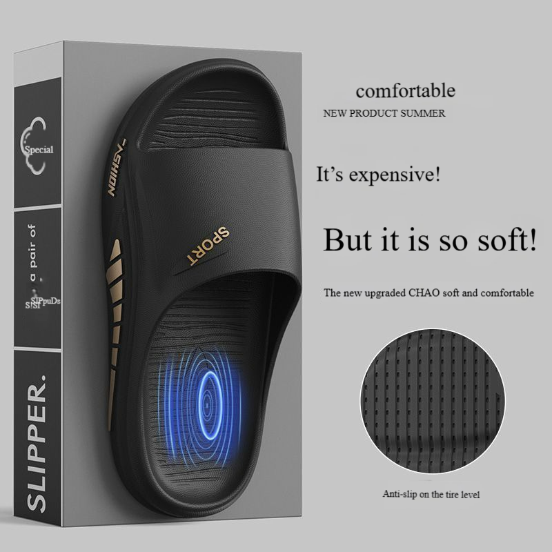 Sommerneue rutschfeste, geruchshemmende, trendige Motion-Sandalen für Herren – Outdoor-Slipper mit dicker Sohle und ultraweichem „Step-in-Feel“-Sandalen für Herren